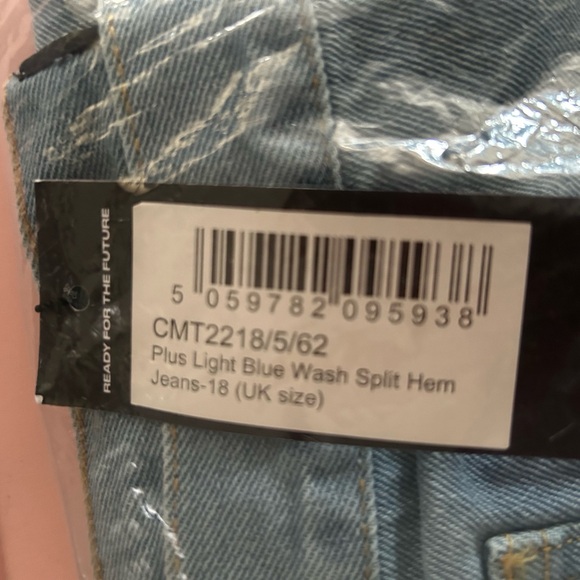 Fashion Nova light blue denim pants , size 18, new with tags - Picture 3 of 6